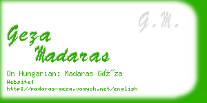 geza madaras business card